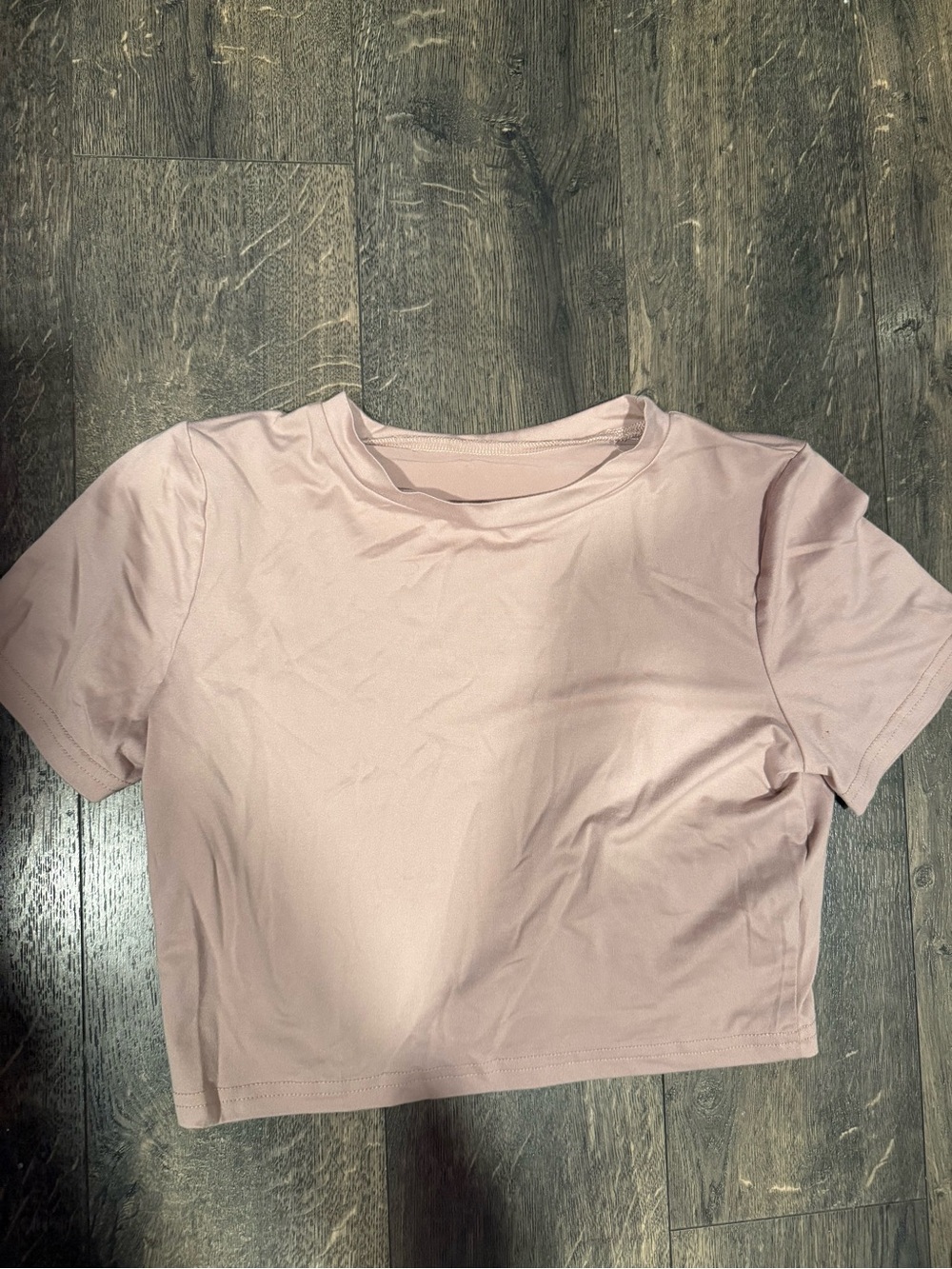 Women's Cropped Crewneck Top - Light Mauve